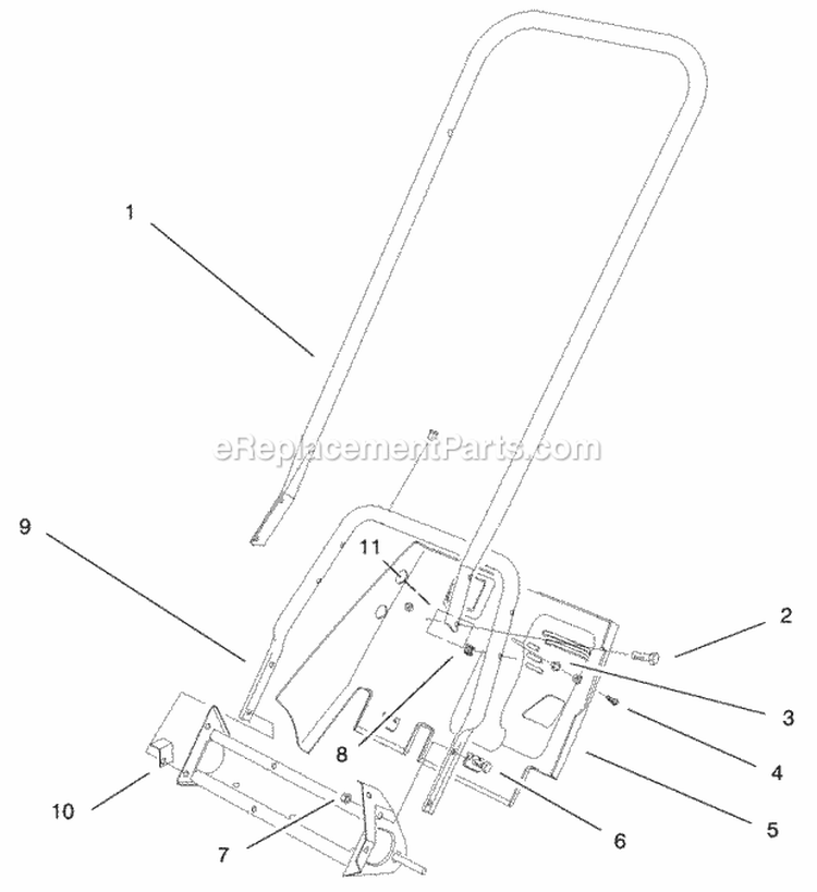 Handle Assembly Diagram and Parts List for 28223 7900001-7999999 - 1997 Lawn Boy Snow Blower